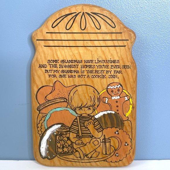 Vintage Decorative Collectible Wood Block Kitchen Decor THE BEST GRANDMA - Picture 1 of 5